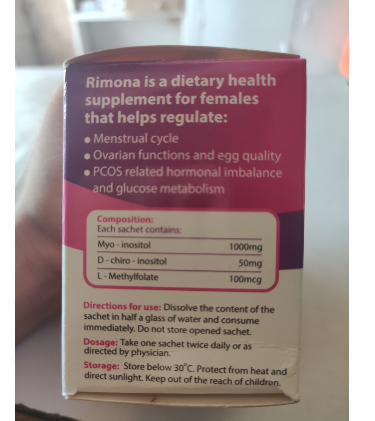 Rimona  sachet supplement for females.
