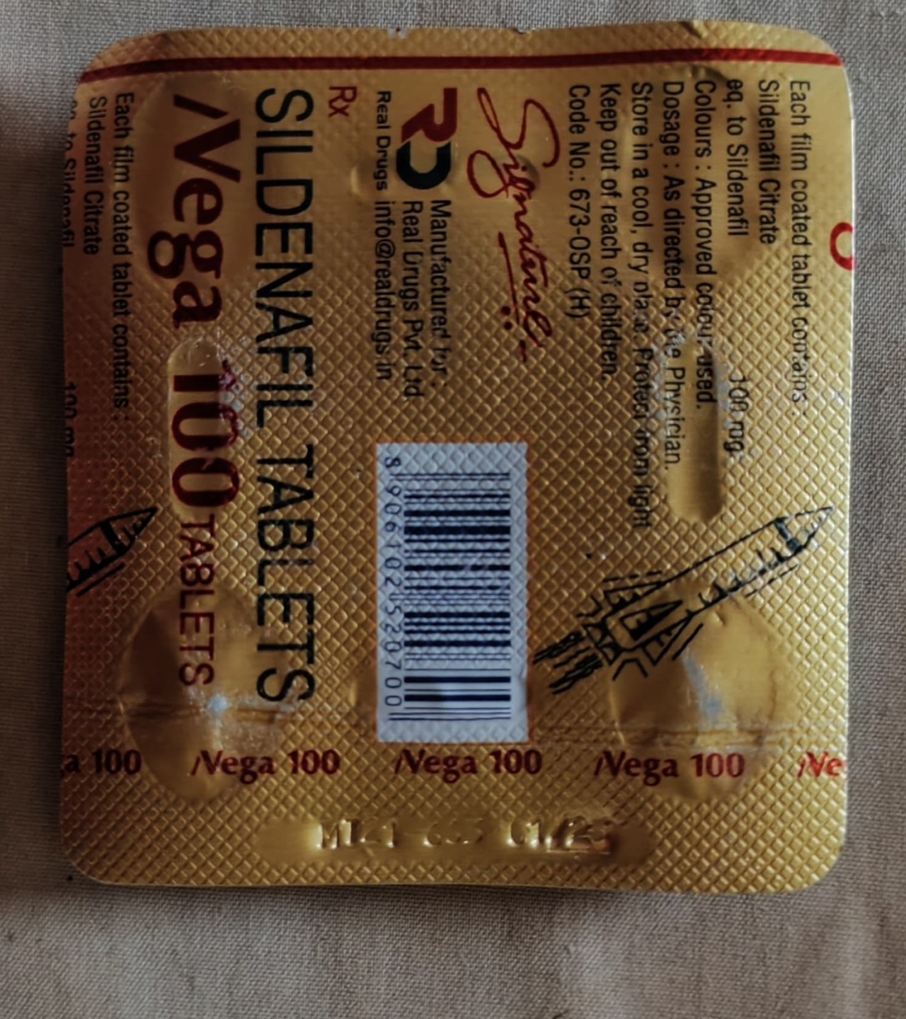 VEGA 100mg   DELAY tablets  FOR MEN Signatue india